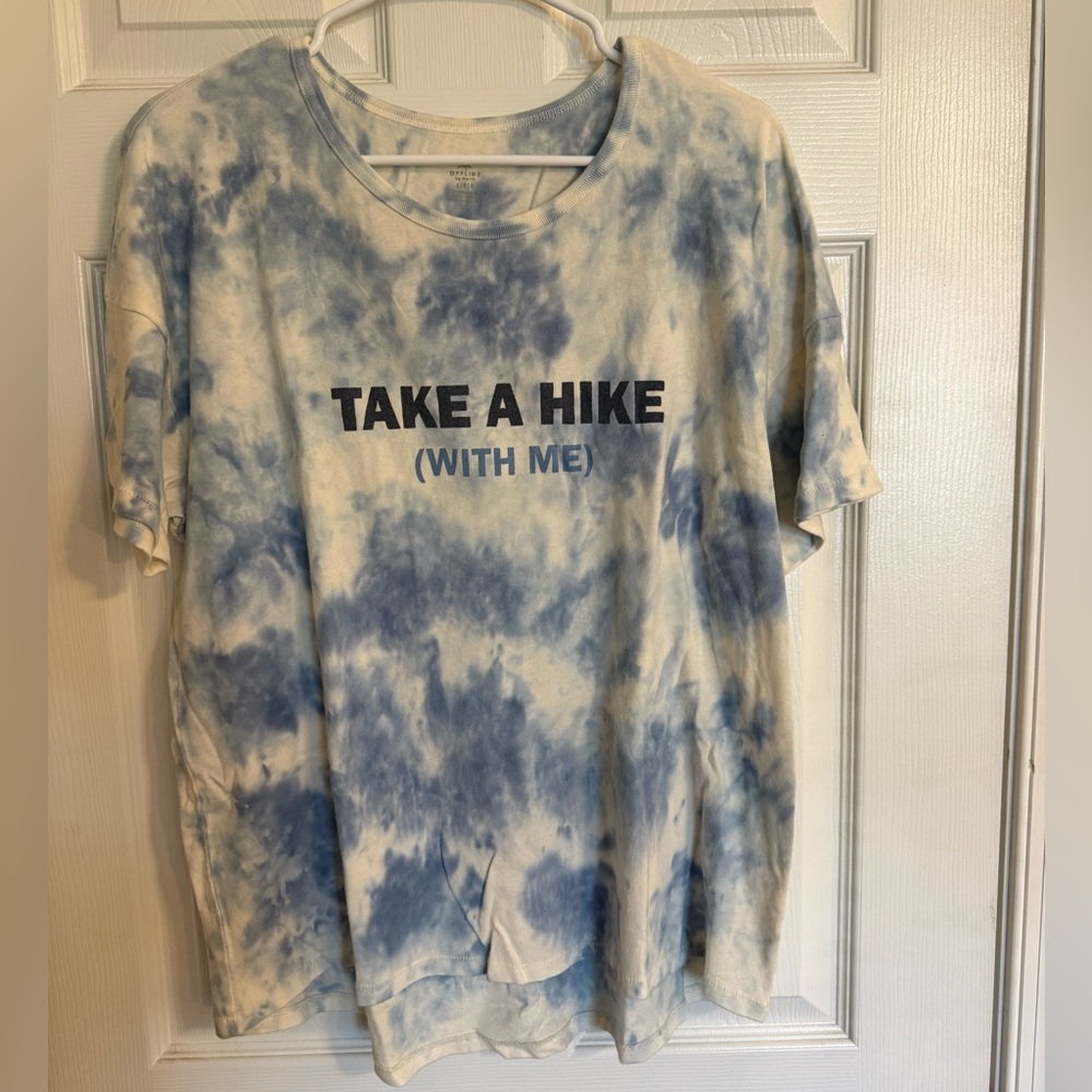 Aerie Blue Tie-Dye Short Sleeve Tee